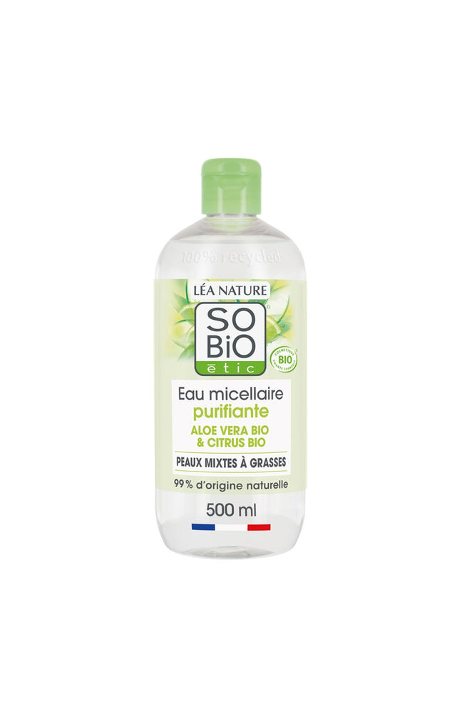 Eau micellaire purifiante bio - Aloe vera - Peaux mixtes à grasses