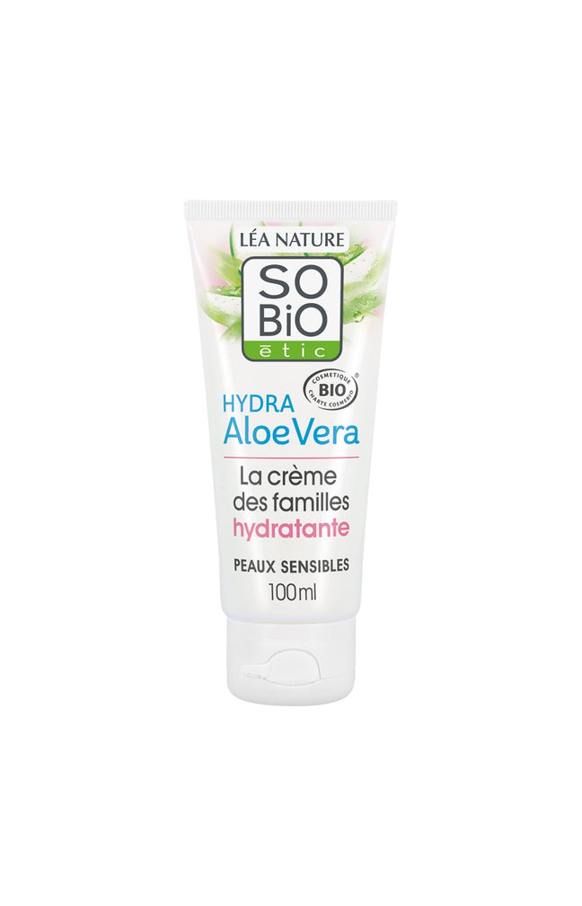 Crème hydratante des familles bio - Aloe vera - Peaux sensibles & réactives - 100 ml