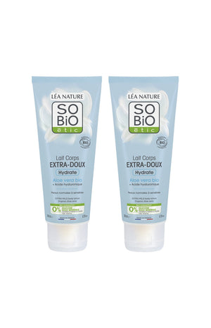 Laits corps extra-doux bio - Hydratation - Aloe vera - 2 x 200 ml