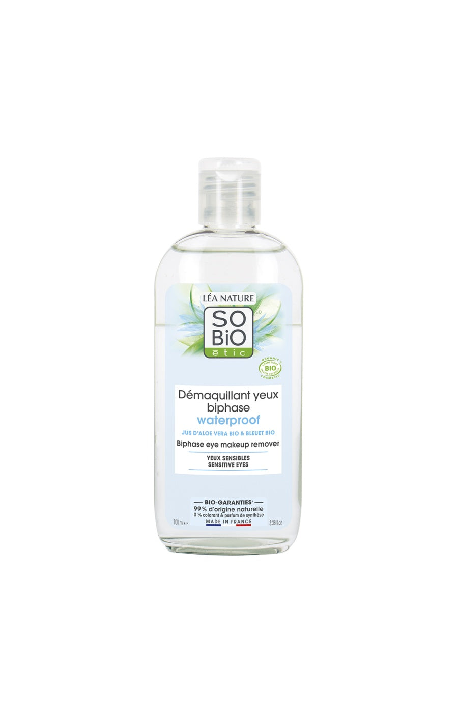 Démaquillant biphasé waterproof bio - Jus d'Aloe vera -  Yeux sensibles