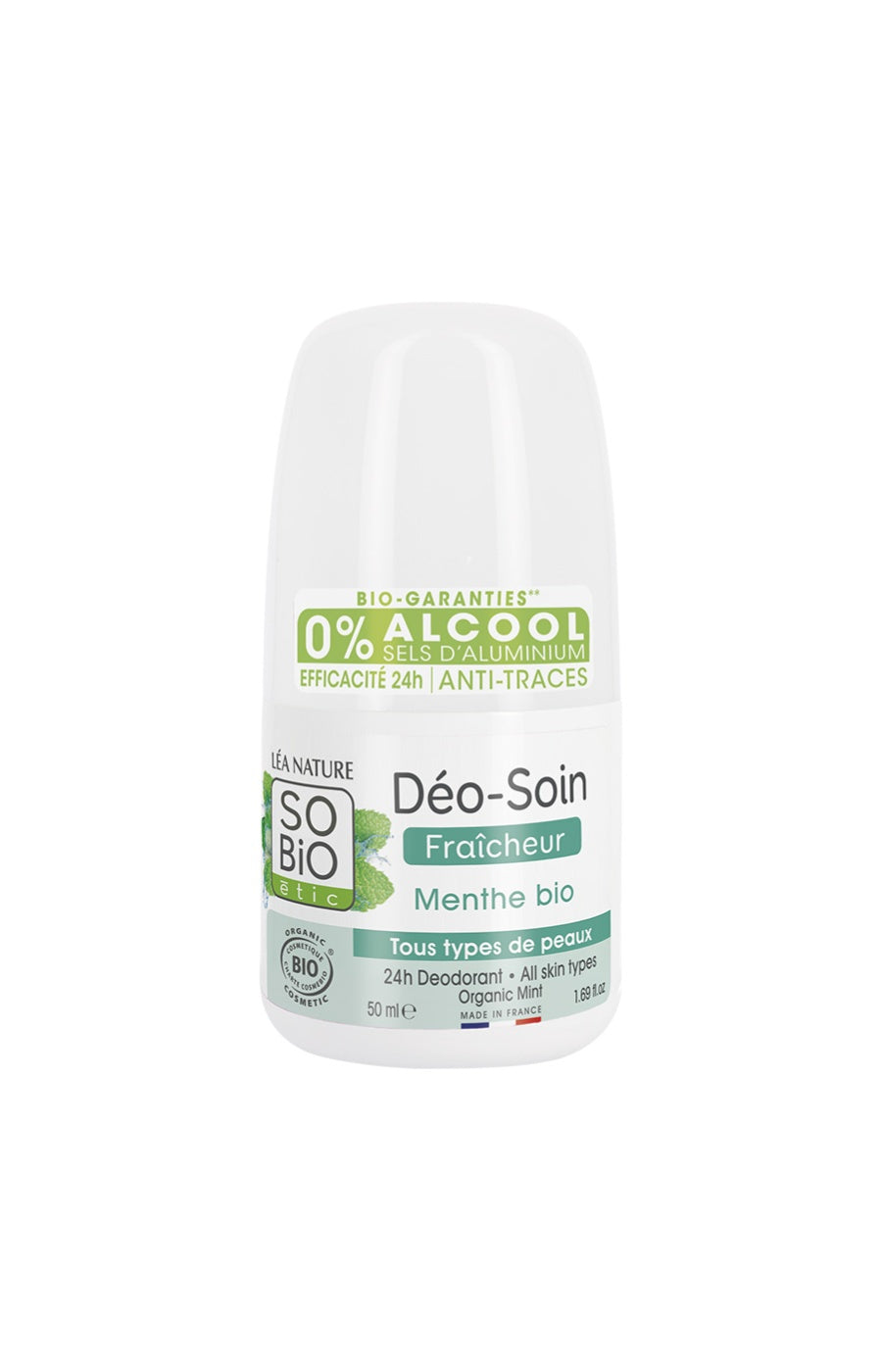 Déodorant roll-on fraîcheur bio - Menthe - 50 ml