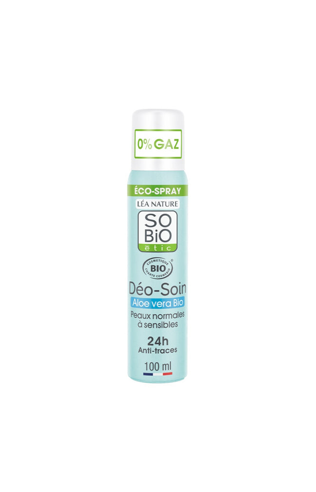 Déodorant soin eco-spray bio - Aloe Vera - Peaux sèches à sensibles -  100 ml