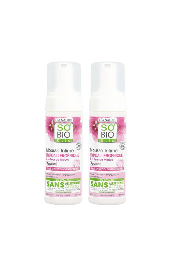 Mousses intimes apaisantes bio - Fleur de mauve - 2 x 150 ml