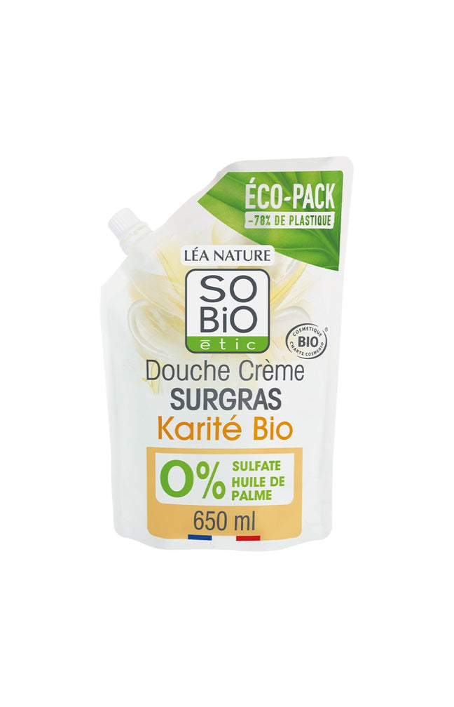 Eco-recharge douche crème surgras bio - Beurre de karité -  650 ml
