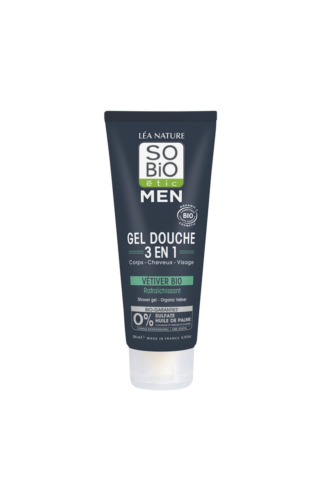 Gels Douche 3-en-1 rafraîchissants bio - Vétiver - Homme - 2 x 200 ml