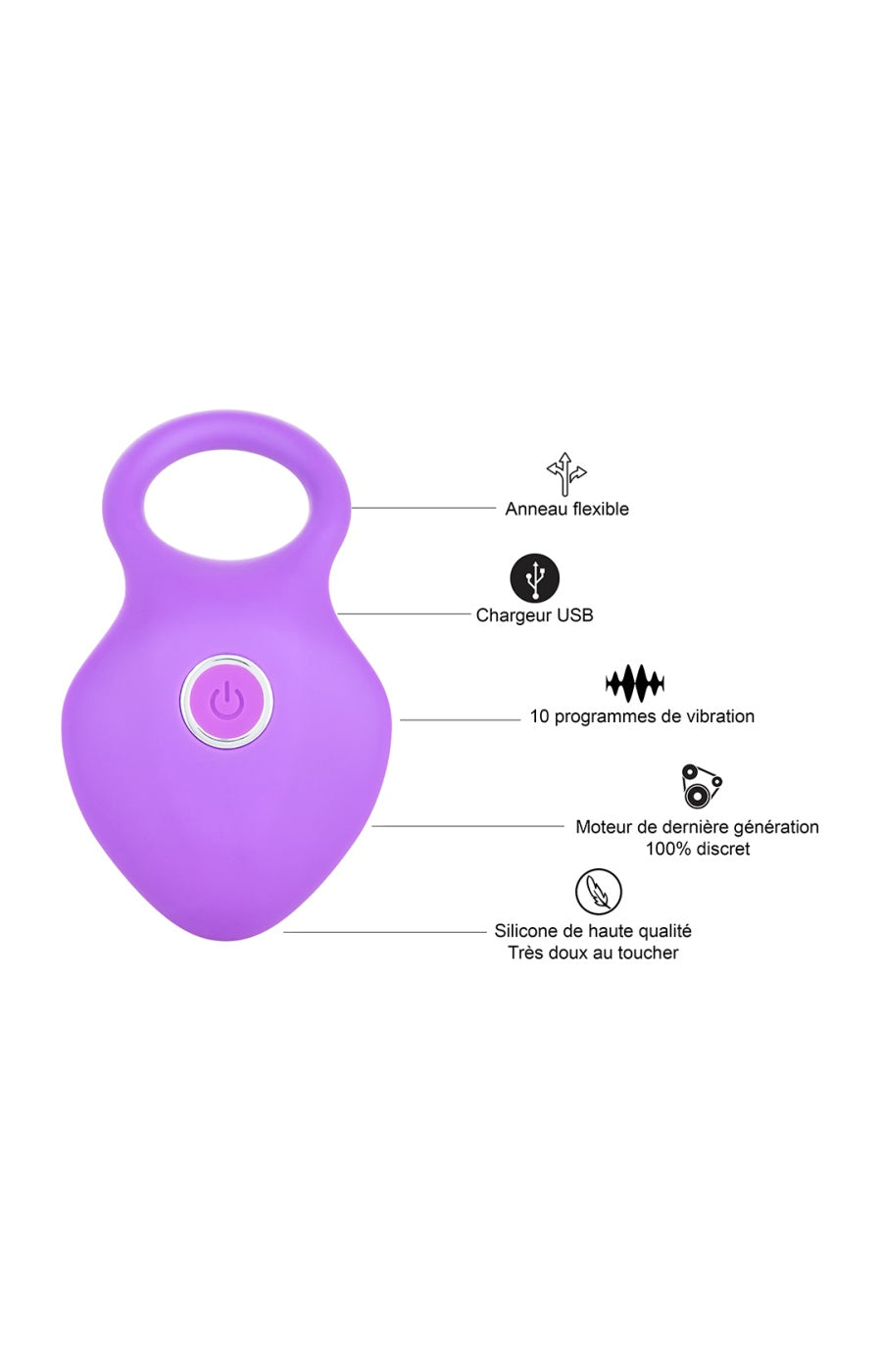 Anneau vibrant - 10 programmes - Violet