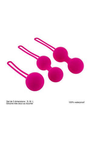 Trio de boules de Geisha - Rose