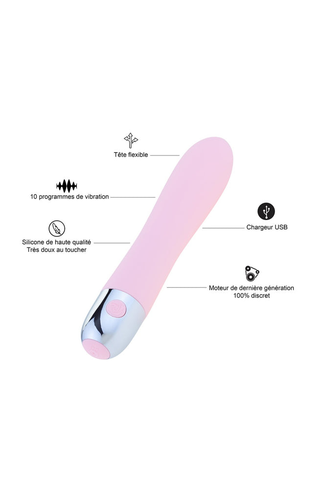 Vibromasseur point G - 10 programmes - Rose