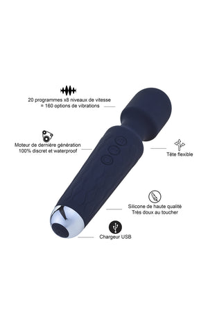 Vibromasseur - Bleu marine - 20 programmes