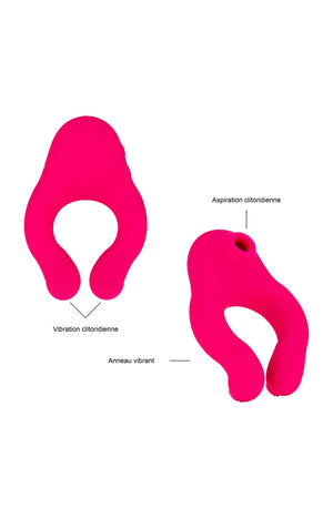Stimulateur de clitoris & lèvres et anneau vibrant - 3 fonctions