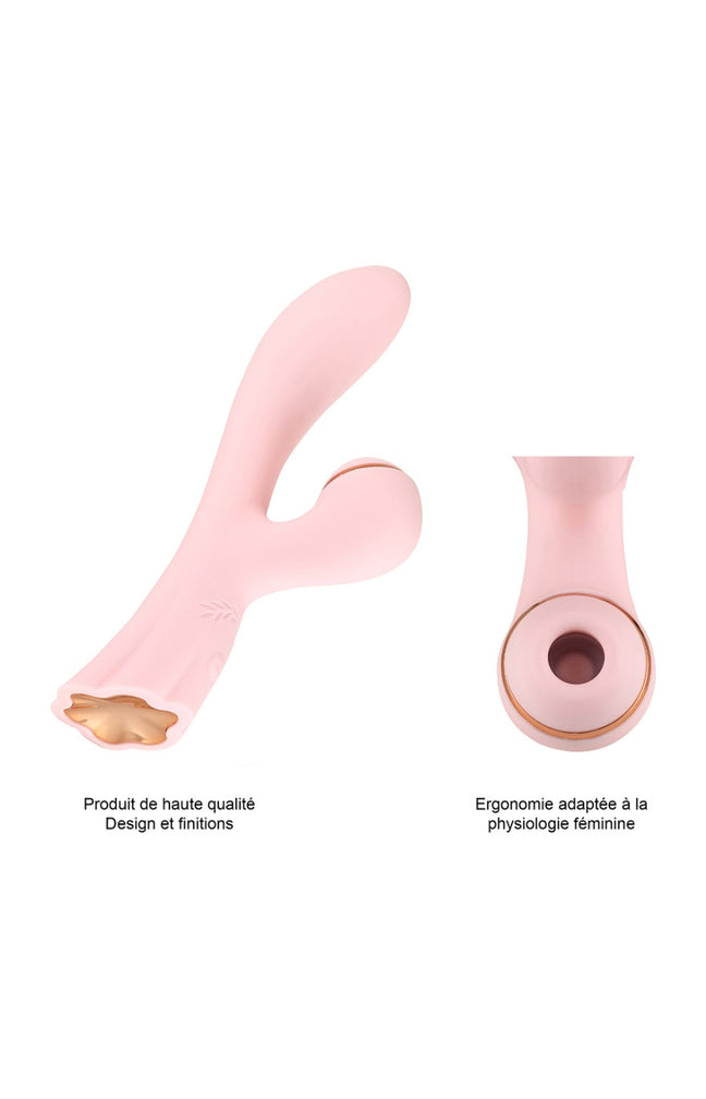 Stimulateur de clitoris & vibromasseur point G - Rose - 15 programmes