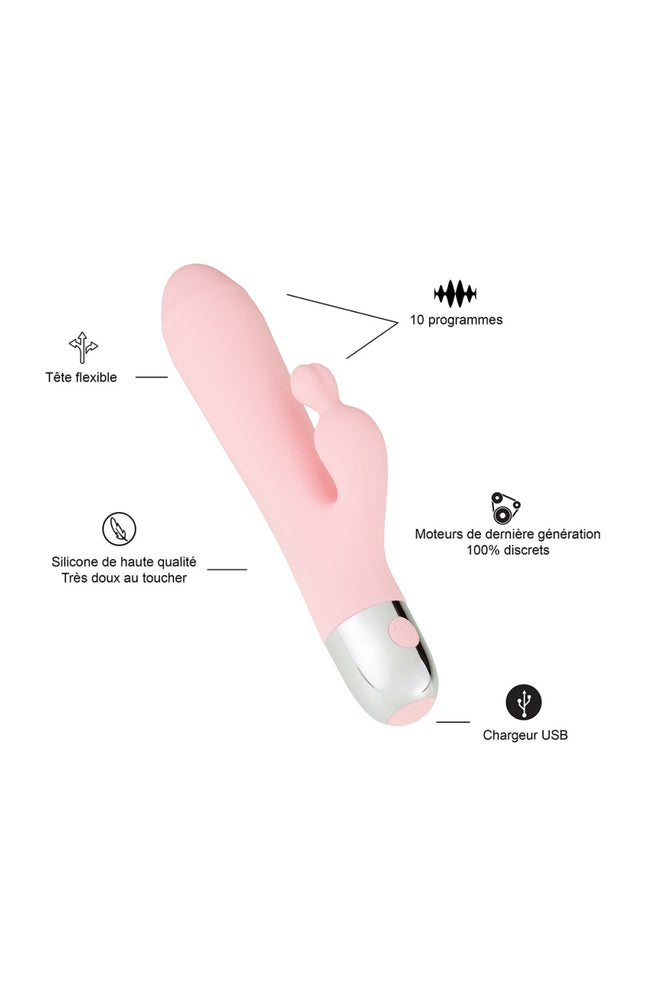 Vibromasseur rabbit - Rose - 10 programmes