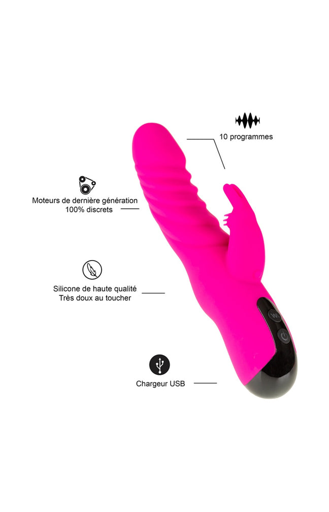 Vibromasseur rabbit - Rose - 10 programmes