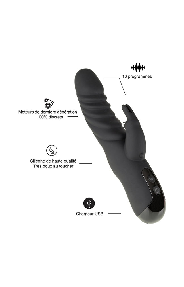 Vibromasseur rabbit - Noir - 10 programmes