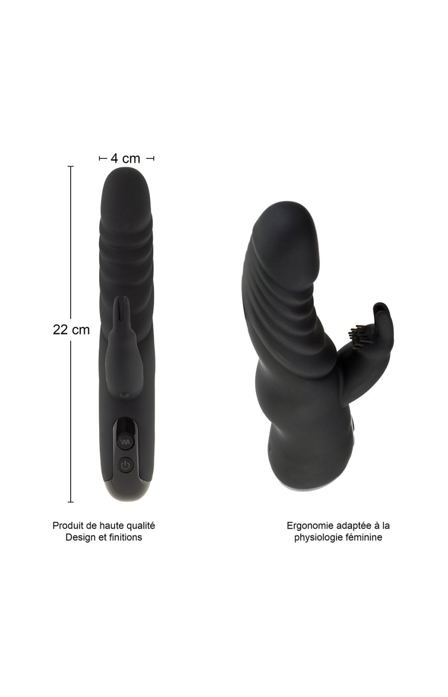 Vibromasseur rabbit - Noir - 10 programmes