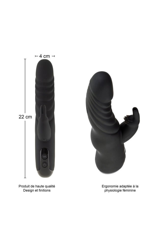 Vibromasseur rabbit - Noir - 10 programmes