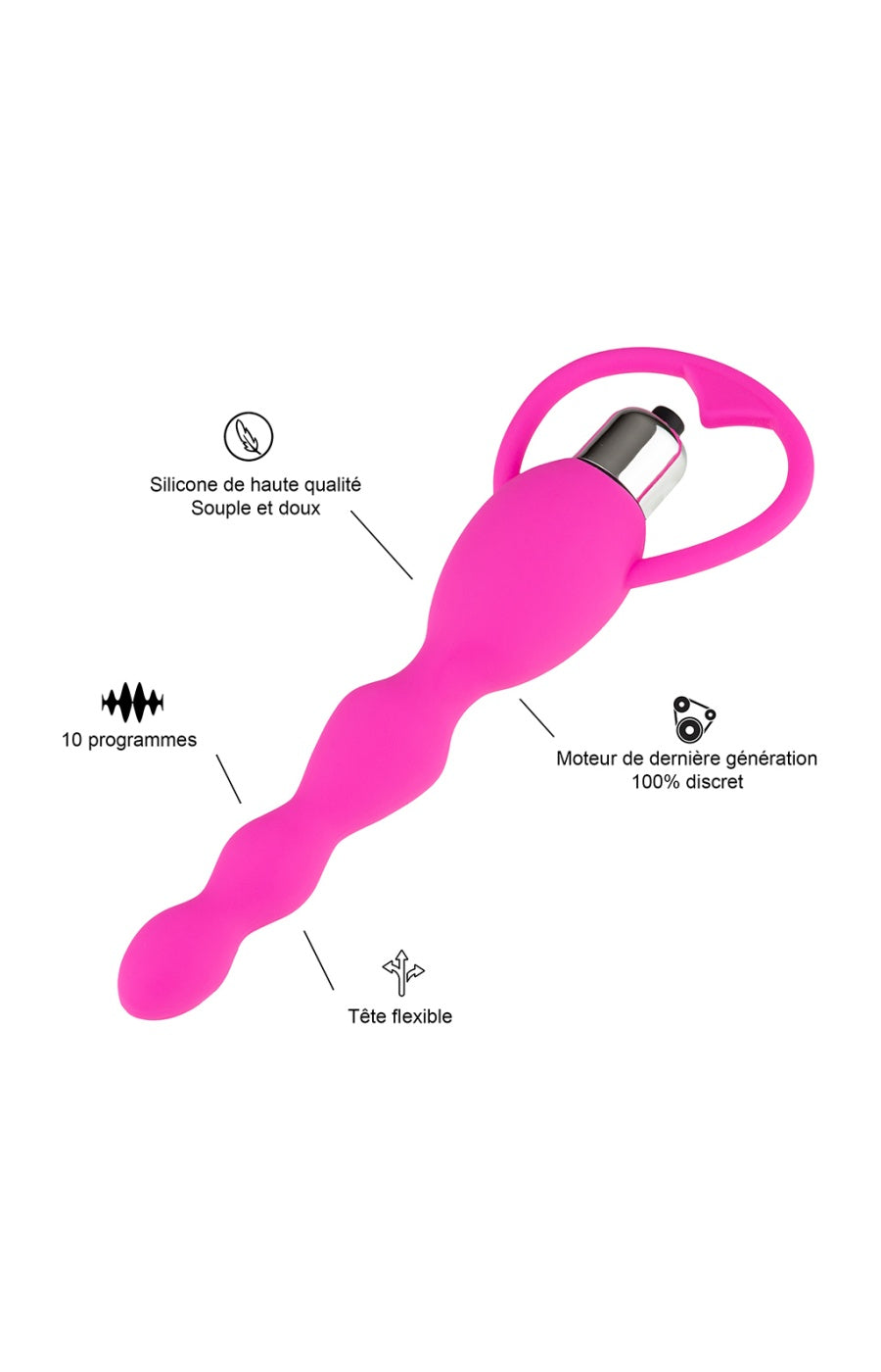 Vibromasseur anal & vaginal - Rose - 10 programmes