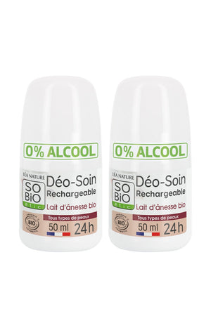 Déodorants roll-on hydratants bio - Lait d'ânesse - 2 x 50 ml