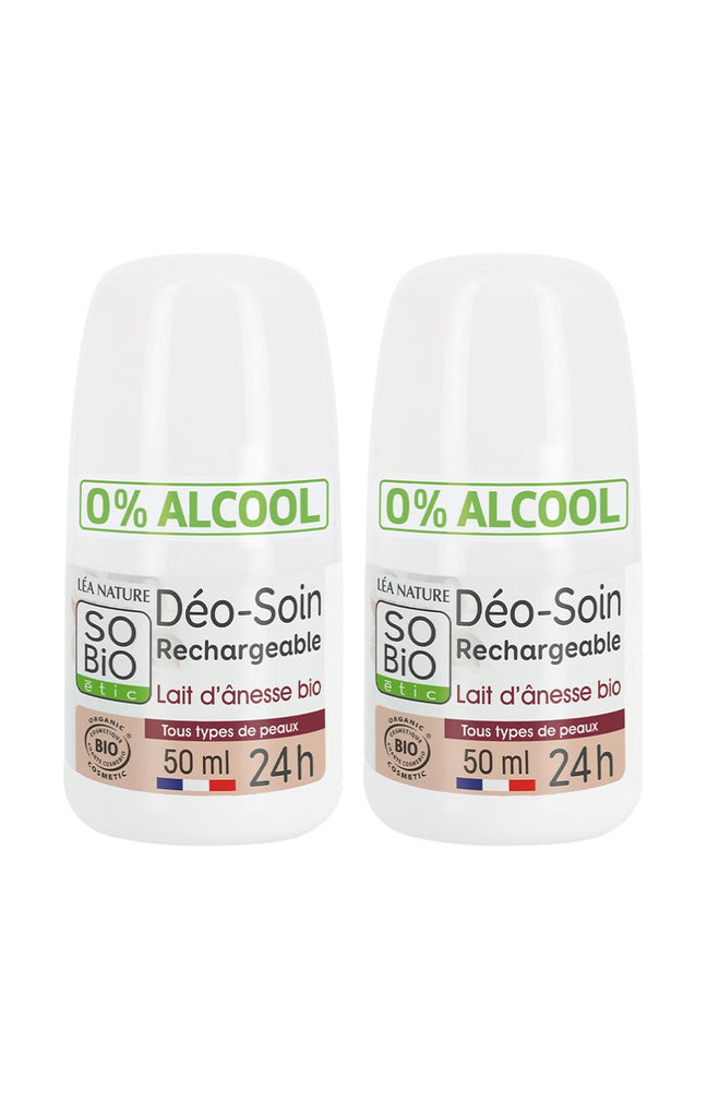Déodorants roll-on hydratants bio - Lait d'ânesse - 2 x 50 ml
