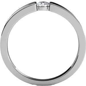 Bague Simplicity - Cristal blanc - Laiton plaqué rhodium - Argenté