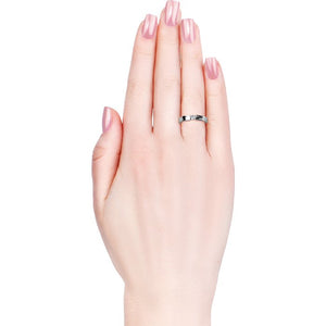 Bague Simplicity - Cristal blanc - Laiton plaqué rhodium - Argenté