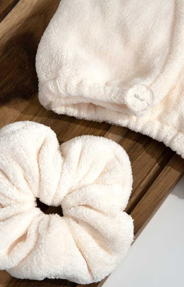 Serviette & chouchous en microfibre - Cheveux - 3 produits