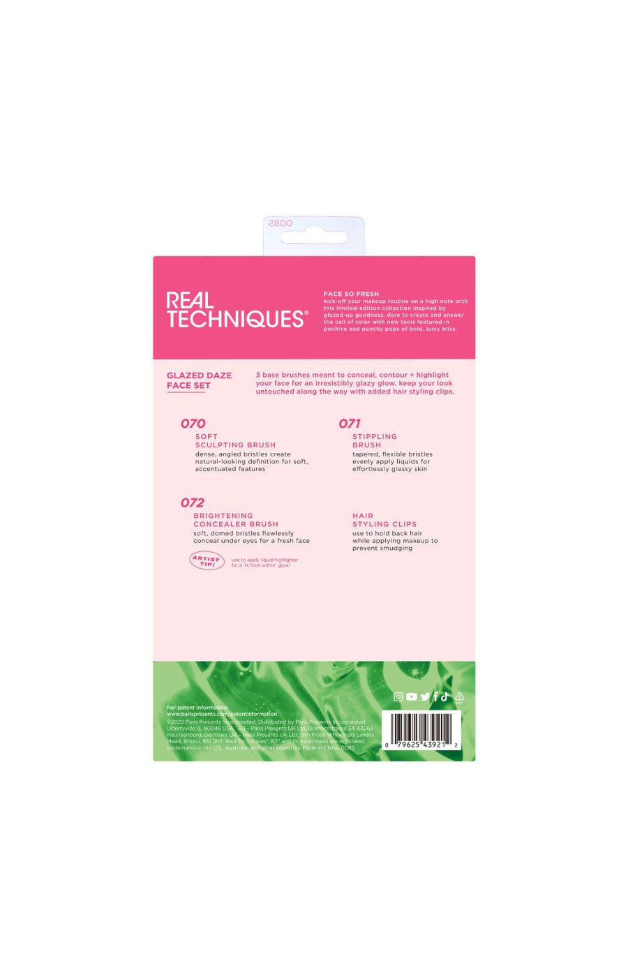 Set de 3 pinceaux et pinces cheveux - Glazed Days - Visage