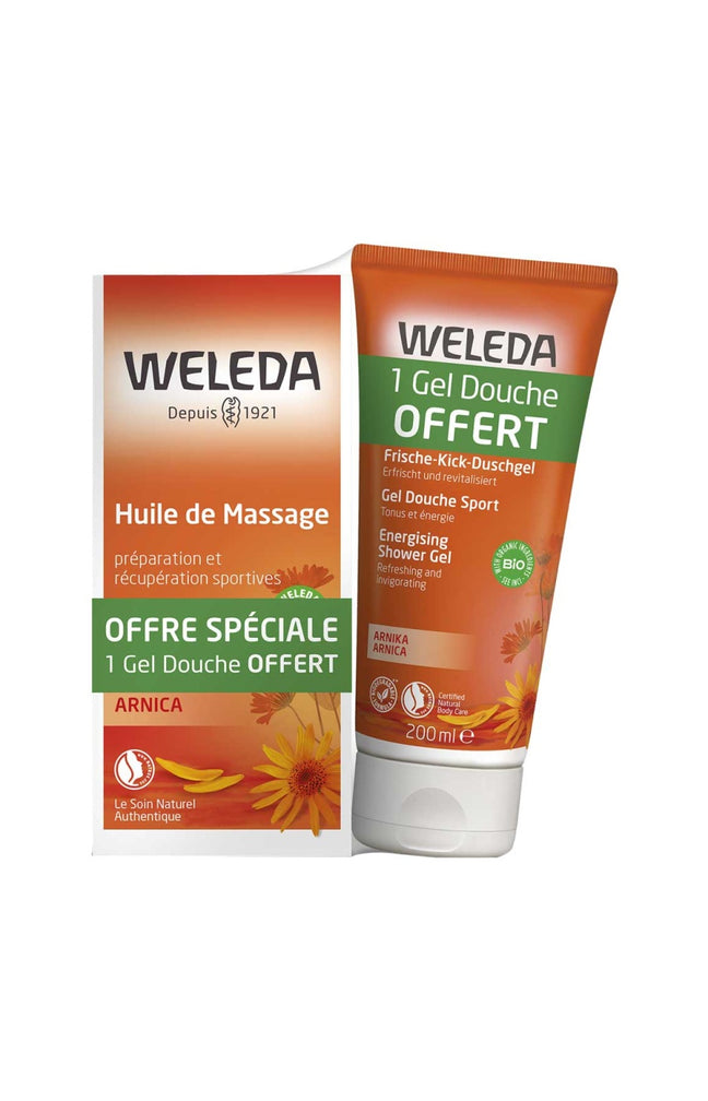 Huile de massage & gel douche à l'arnica bio - 200 ml