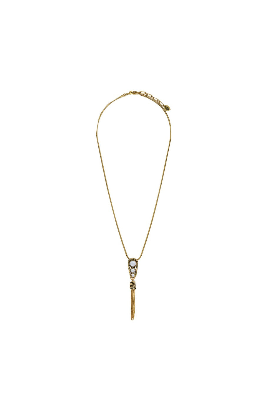 Collier pompom Arizona - Métal doré & perle nacrée