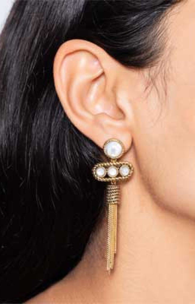 Boucles d'oreilles Arizona - Métal doré & nacre