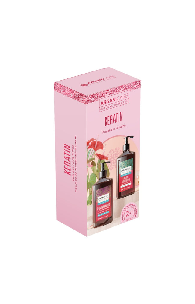 Coffret shampoing & après-shampoing réparateur & fortifiant - Kératine - 4 x 100 ml
