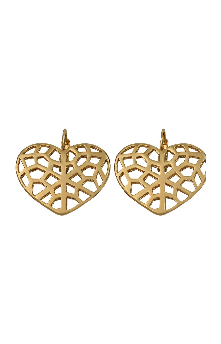 Boucles d'oreilles Cœur ajouré - Métal doré
