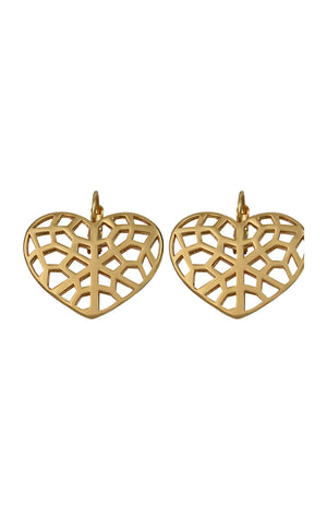 Boucles d'oreilles Cœur ajouré - Métal doré
