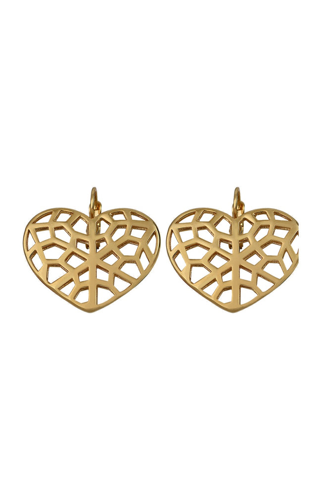 Boucles d'oreilles Cœur ajouré - Métal doré