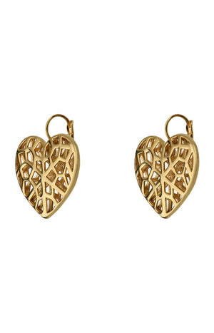 Boucles d'oreilles Cœur ajouré - Métal doré
