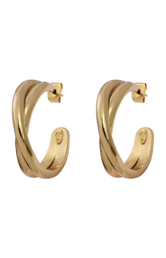 Boucles d'oreilles créoles Croisière - Laiton doré à l'or fin
