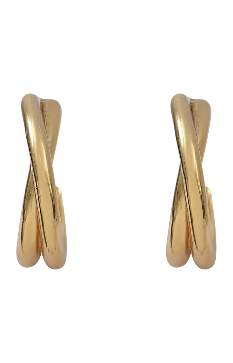 Boucles d'oreilles créoles Croisière - Laiton doré à l'or fin