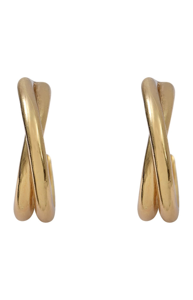 Boucles d'oreilles créoles Croisière - Laiton doré à l'or fin