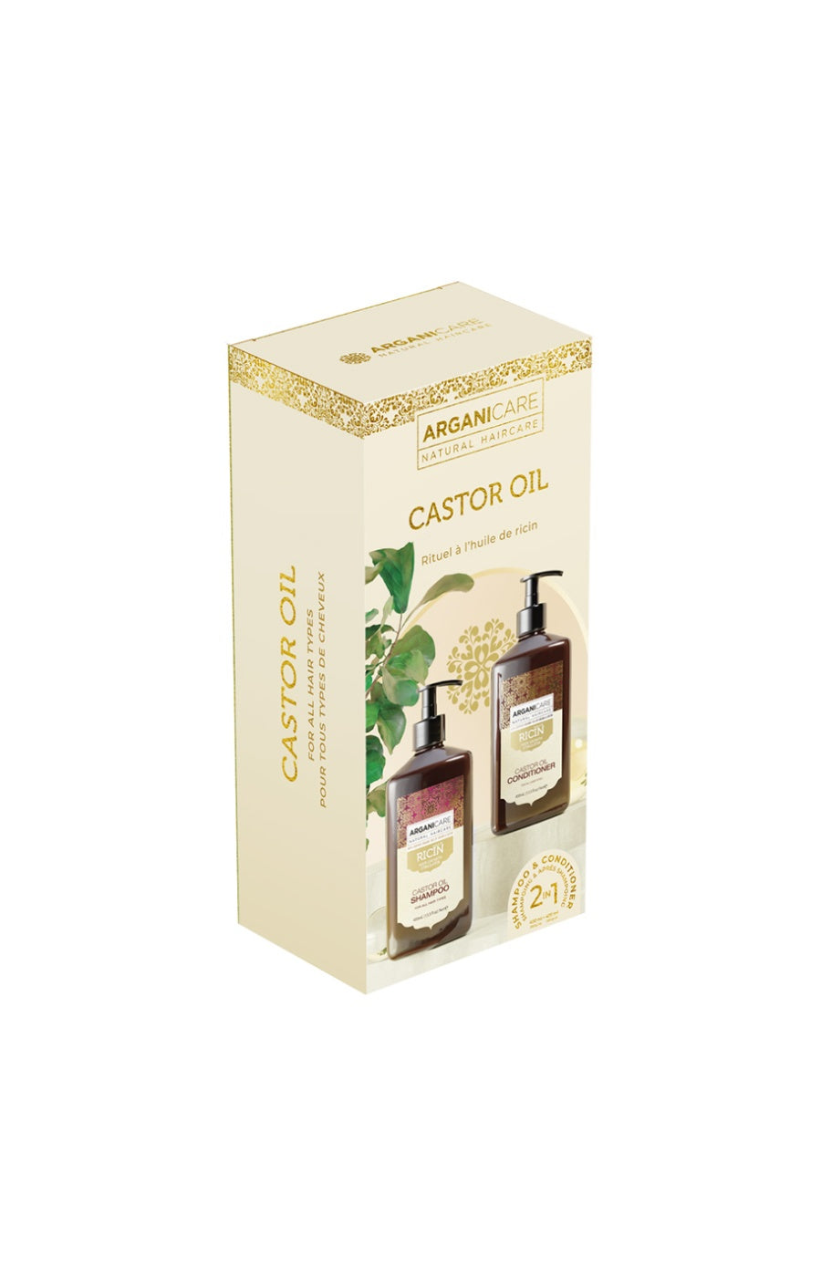 Coffret shampoing & après-shampoing accélérateur de croissance - Huile de ricin - 2 x 400 ml