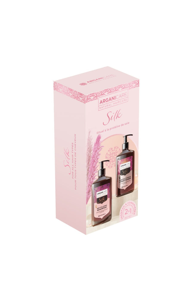 Coffret shampoing & après-shampoing lissant & brillance - Protéine de soie -  Cheveux secs & abîmés - 2 x 400 ml