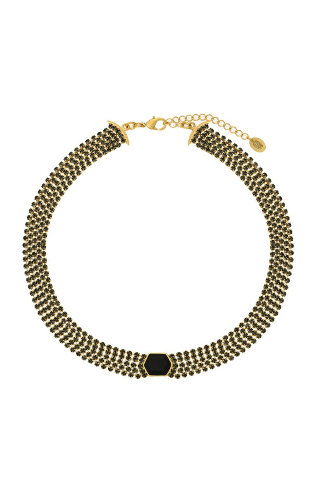 Collier choker Sparkling - Cristal, métal & résine