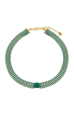 Collier choker Sparkling - Cristal, métal & résine