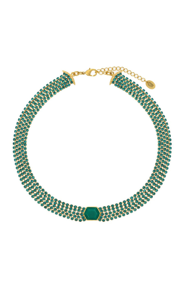 Collier choker Sparkling - Cristal, métal & résine