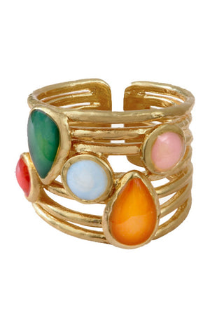 Bague ajustable Summer of Love - Laiton doré