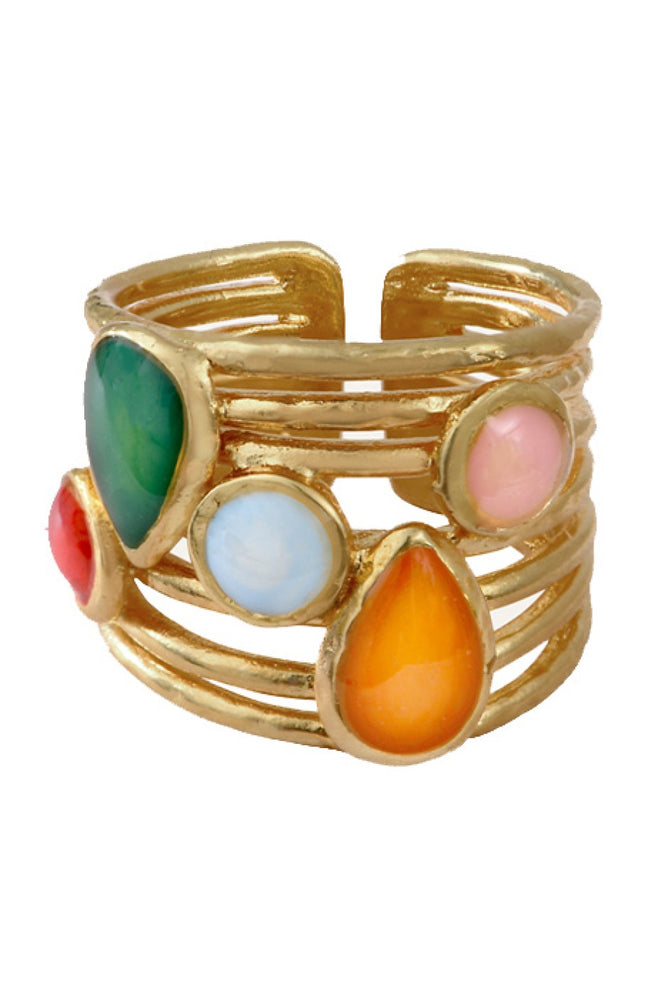 Bague ajustable Summer of Love - Laiton doré