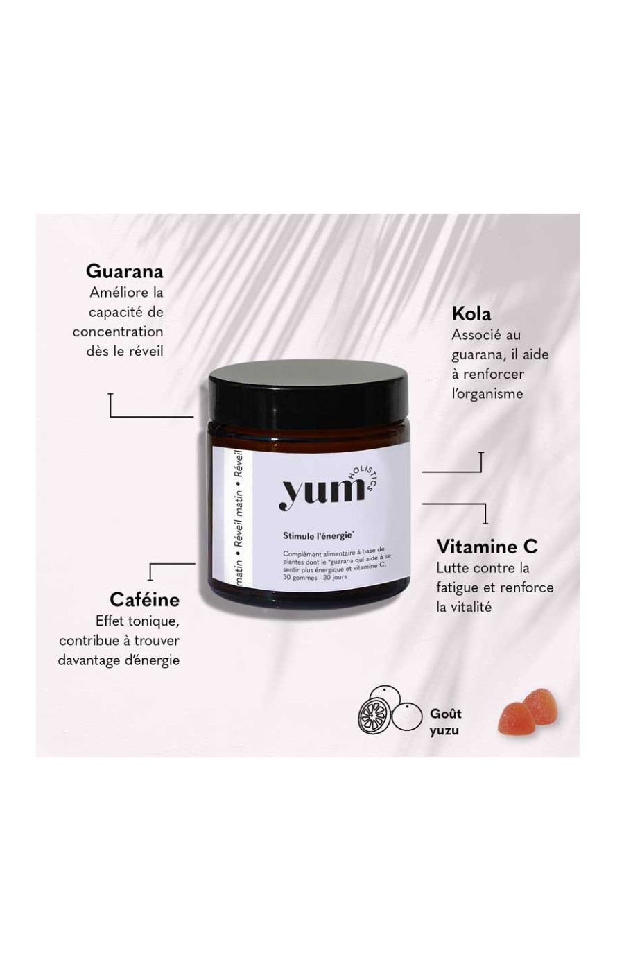 Gummies stimulantes - Réveil matin - Yuzu - 1 mois