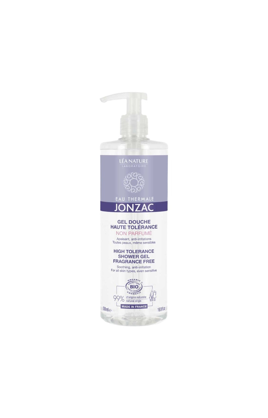 Gel douche haute tolérance bio - Non parfumé - Corps - 500 ml