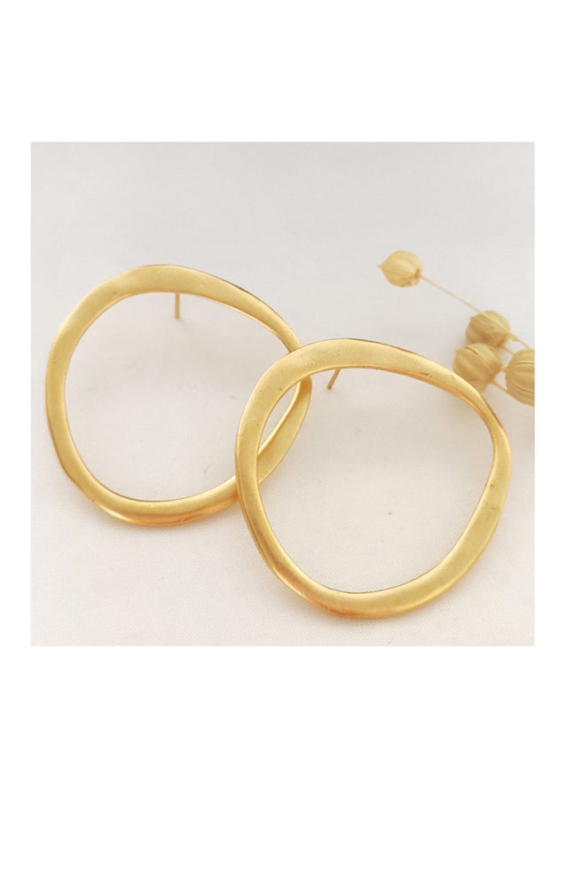 Boucles d'oreilles créoles - Laiton plaqué or