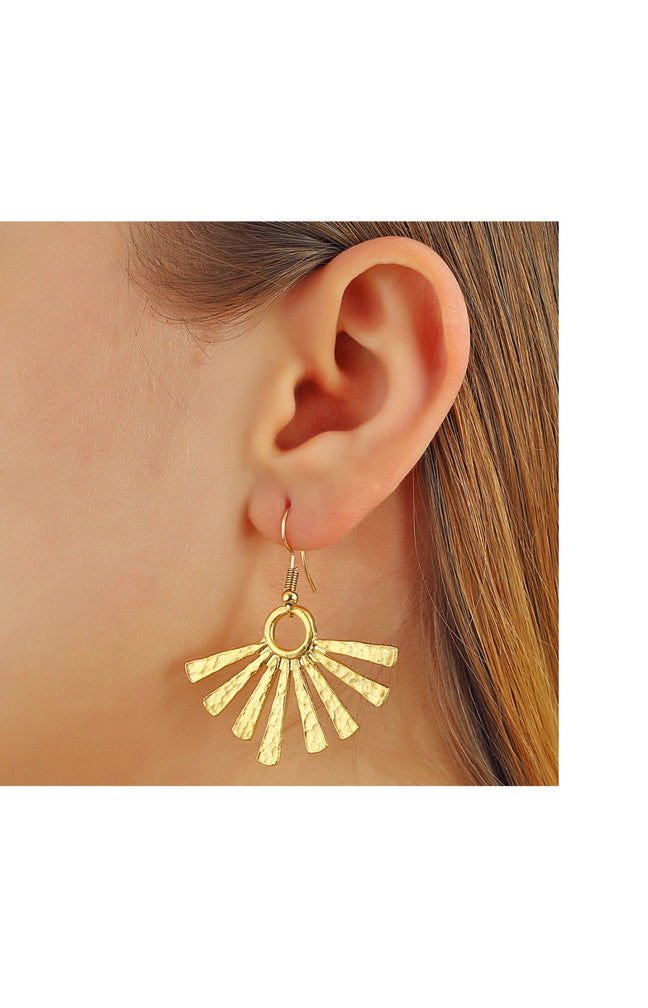 Boucles d'oreilles pendantes - Laiton plaqué or