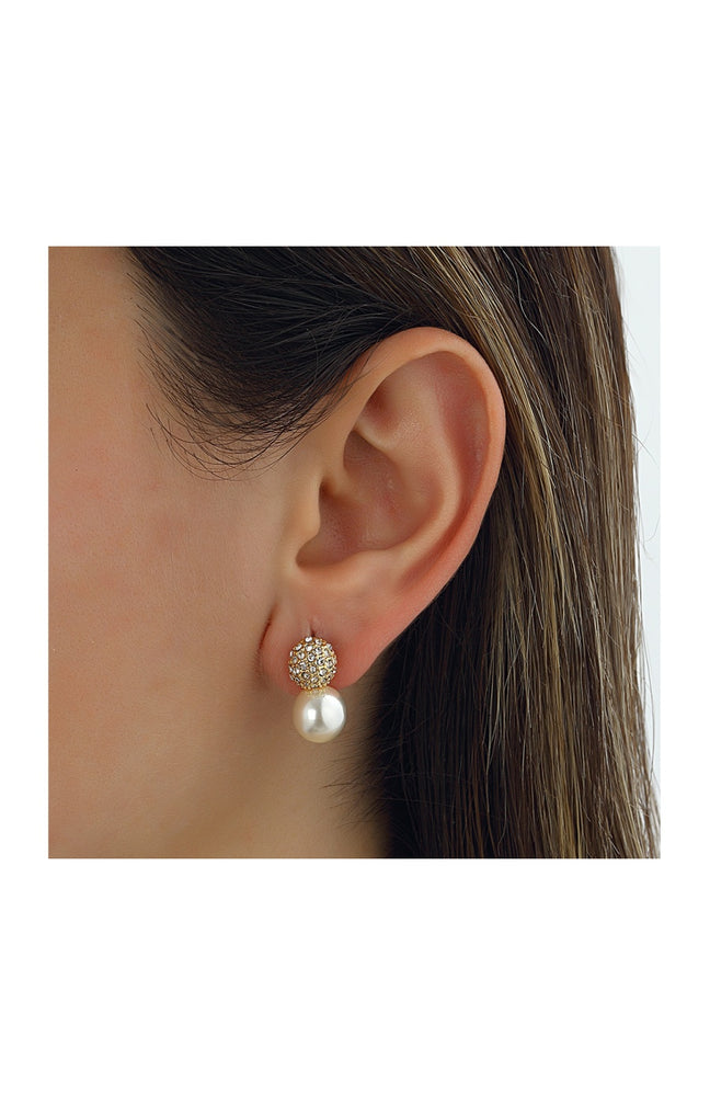 Boucles d'oreilles - Laiton plaqué or & zircons